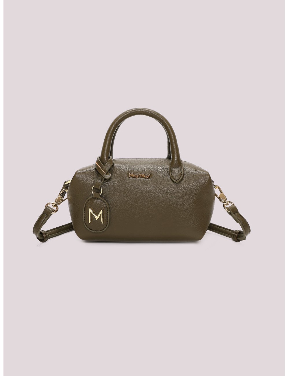 Mimi muà - borsa a bauletto piccola con targhetta logata m8-j201579 verde militareMimi-Mu1Passioni Boutique