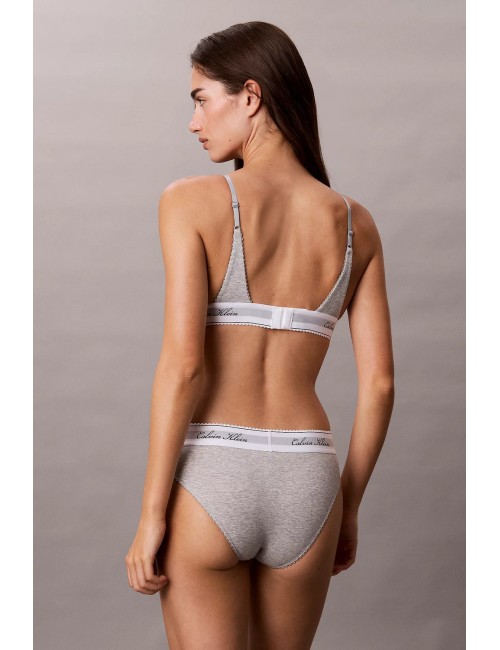 Calvin klein - reggiseno a triangolo leggermente imbottito - icon cotton modal lv00qf9068-p7a grey heather