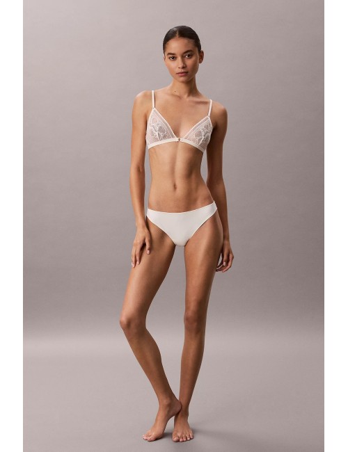 Calvin klein - reggiseno a triangolo sfoderato - eternal stretch lace lv00qf8956-101 ivory
