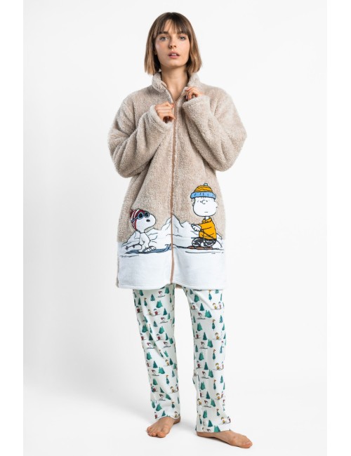 Admas peanuts - vestaglia donna snoopy 67354 beige