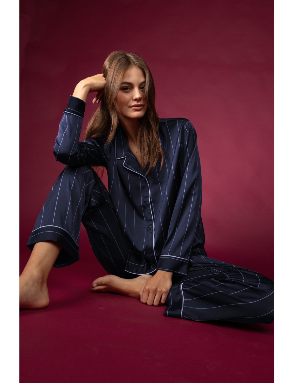 Admas - pigiama aperto luxury 64645 bluAdmasPassioni Boutique