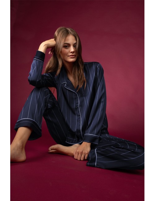 Admas - pigiama aperto luxury 64645 blu