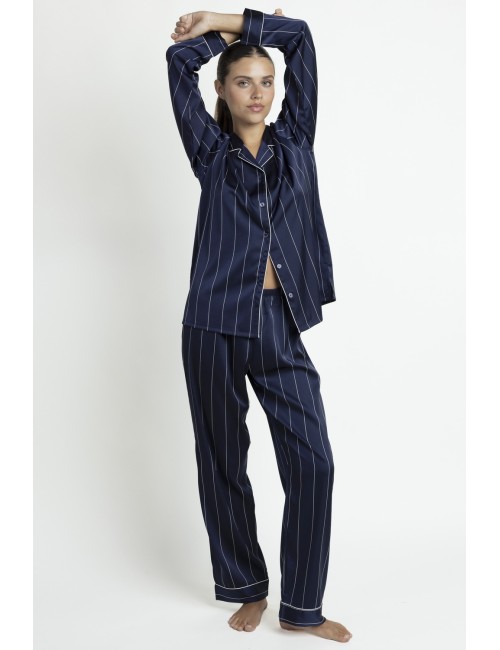 Admas - pigiama aperto luxury 64645 blu