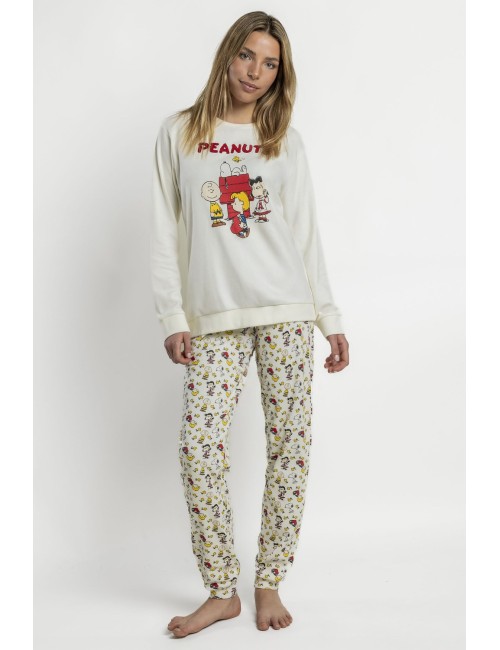 Admas peanuts - pigiama donna snoopy 64996 beige