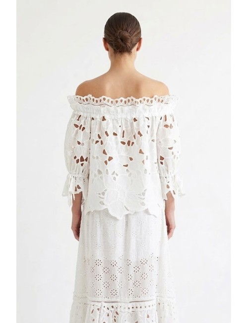 Donna blusa ermanno scervino in cotone ricamo sangallo neroErmanno ScervinoPassioni Boutique