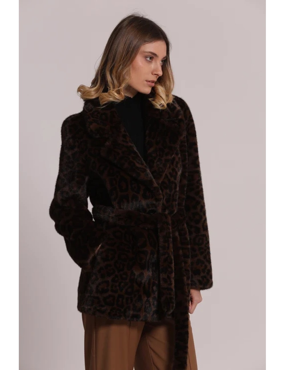 Mimì-mua - cappotto effetto pelliccia animalier yqap-6671Mim-MuaPassioni Boutique