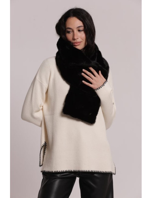 Mimì-mua - girocollo effetto pelliccia yqap-9464 moroMim-MuaPassioni Boutique