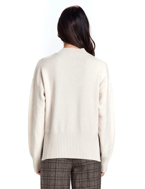 Take two lupetto spacco e bottoni viscosa g7 dt003539 beige