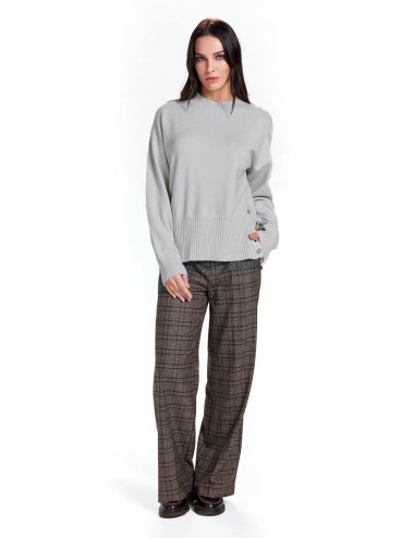 Take two lupetto spacco e bottoni viscosa g7 dt003539 grigio chiaroTake TwoPassioni Boutique
