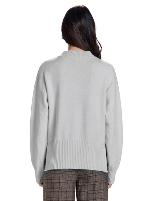 Take two lupetto spacco e bottoni viscosa g7 dt003539 grigio chiaro