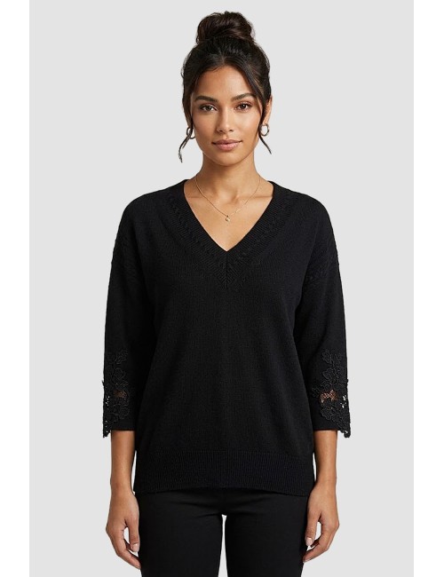 Ermanno scervino - maglia scollo a v merino cashmere d474m501dge 95708Ermanno ScervinoPassioni Boutique