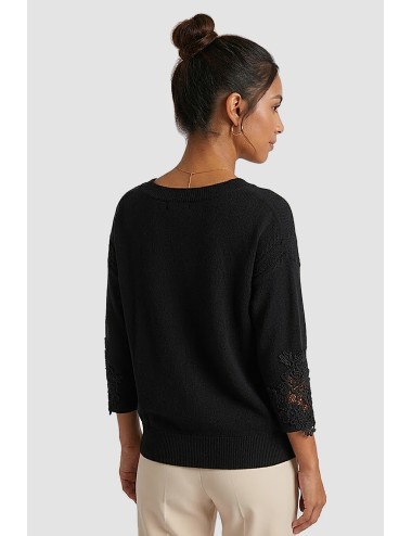 Ermanno scervino - maglia in lana, viscosa e cashmere d454l507apdyi 95708 nero