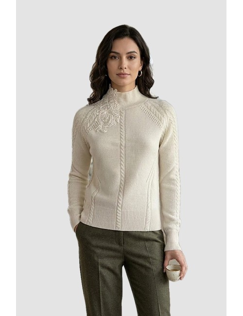Ermanno scervino - maglia scollo a v merino cashmere d474m504apnjg 51220Ermanno ScervinoPassioni Boutique