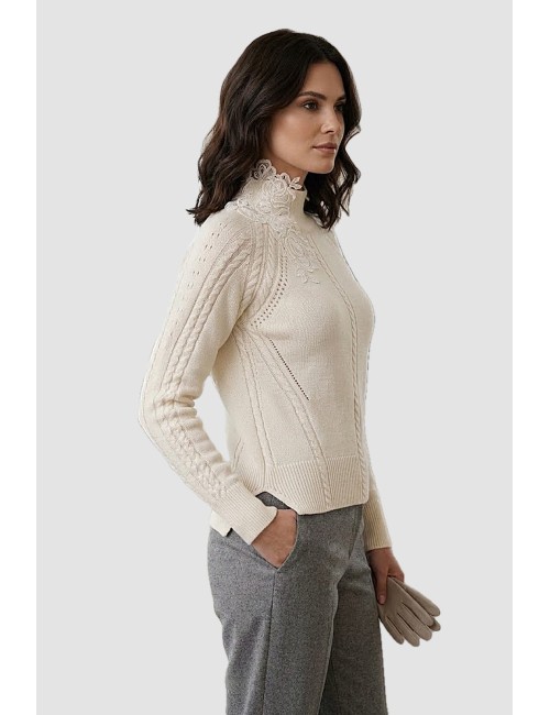 Ermanno scervino - maglia scollo a v merino cashmere d474m504apnjg 51220Ermanno ScervinoPassioni Boutique