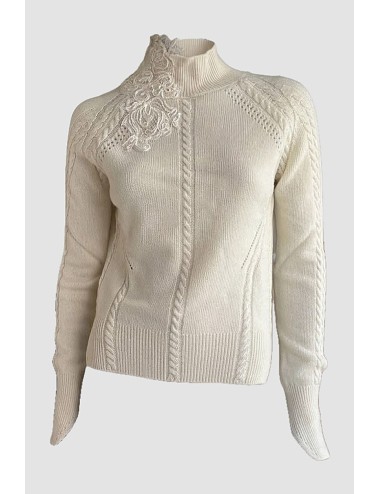 Ermanno scervino - maglia collo alto m/l in misto lana e cashmere con motivo a treccia d474m503apnjg 10606Ermanno ScervinoPassioni Boutique
