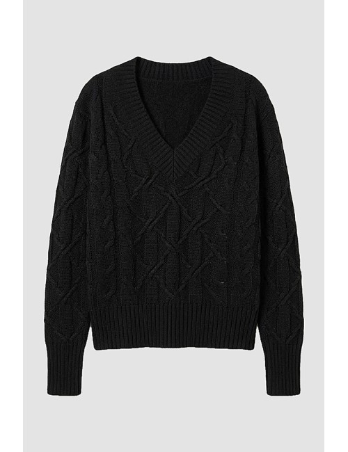 Ermanno scervino - maglia scollo a v merino cashmere d474m501dge 95708