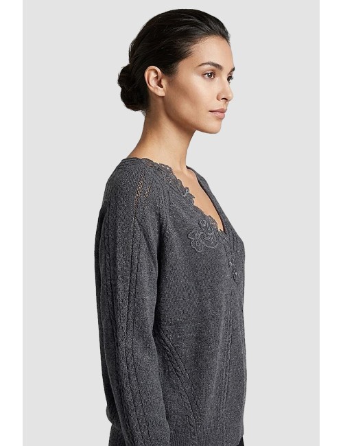 Ermanno scervino - maglia scollo a v merino cashmere d474m504apnjg 51220Ermanno ScervinoPassioni Boutique