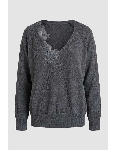 Ermanno scervino - maglia scollo a v merino cashmere d474m504apnjg 84005Ermanno ScervinoPassioni Boutique