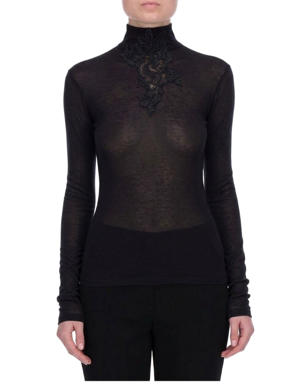 Ermanno scervino - maglia collo alto nera d494m300yen 95708Ermanno ScervinoPassioni Boutique