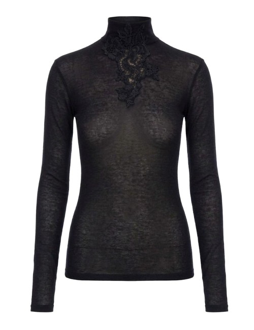 Ermanno scervino - maglia collo alto nera d494m300yen 95708