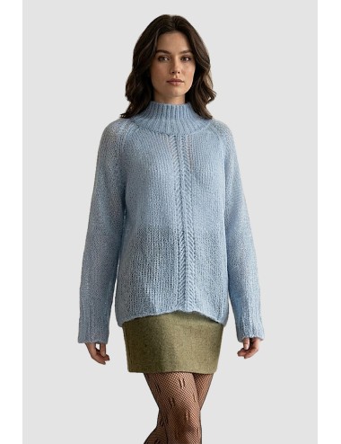 Ermanno scervino - maglia collo alto manica lunga crystal blue d494m500vynErmanno ScervinoPassioni Boutique