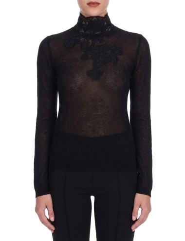 Ermanno scervino - maglia collo alto nera d494m702kaj 95708Ermanno ScervinoPassioni Boutique