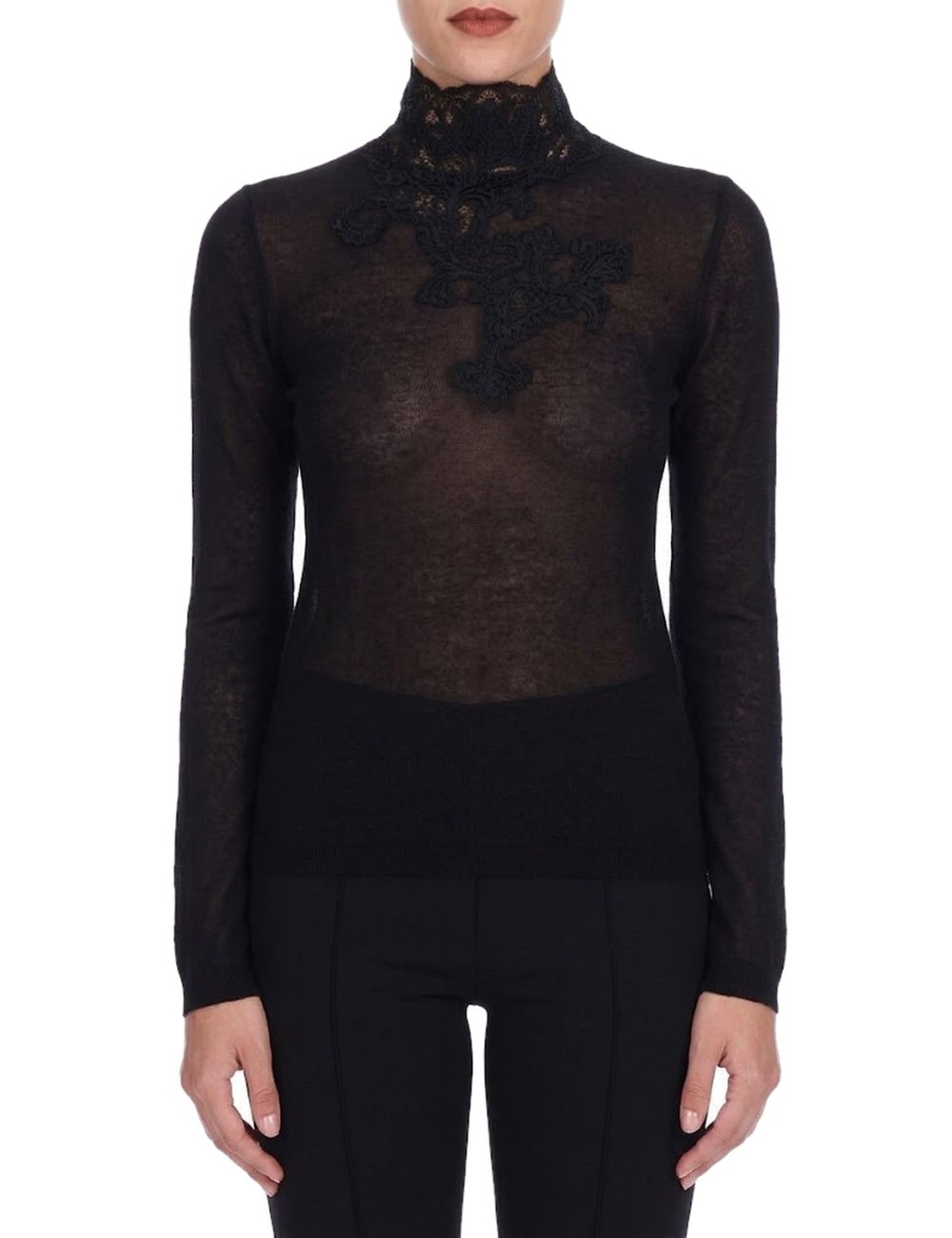 Ermanno scervino - maglia collo alto nera d494m702kaj 95708Ermanno ScervinoPassioni Boutique