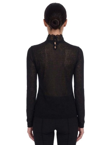 Ermanno scervino - maglia collo alto nera d494m702kaj 95708Ermanno ScervinoPassioni Boutique