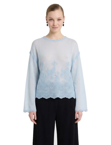 Ermanno scervino - maglia crop cerulean/celeste d494m710kaj 54020Ermanno ScervinoPassioni Boutique