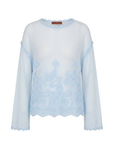 Ermanno scervino - maglia crop cerulean/celeste d494m710kaj 54020Ermanno ScervinoPassioni Boutique