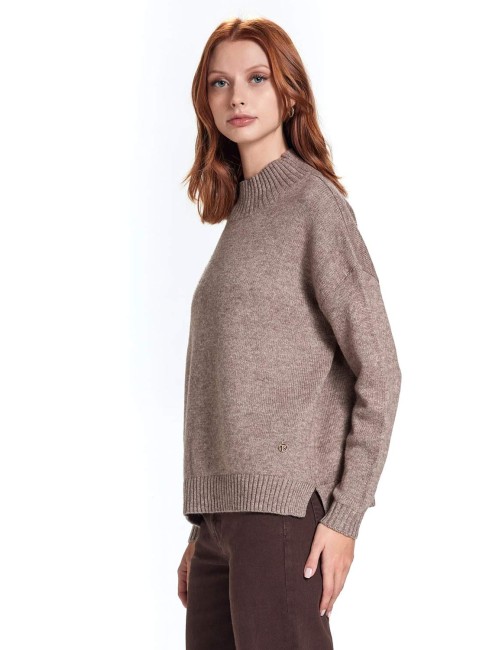Take two lupetto ampio con spacchetto cahsmere g7 – dt04305 beigeTake TwoPassioni Boutique