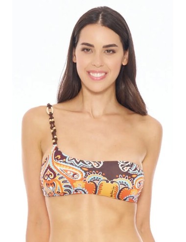 Miss bikini fascia monospalla e slip brasile laccetti con elementi oro v5008s fy0466j inma