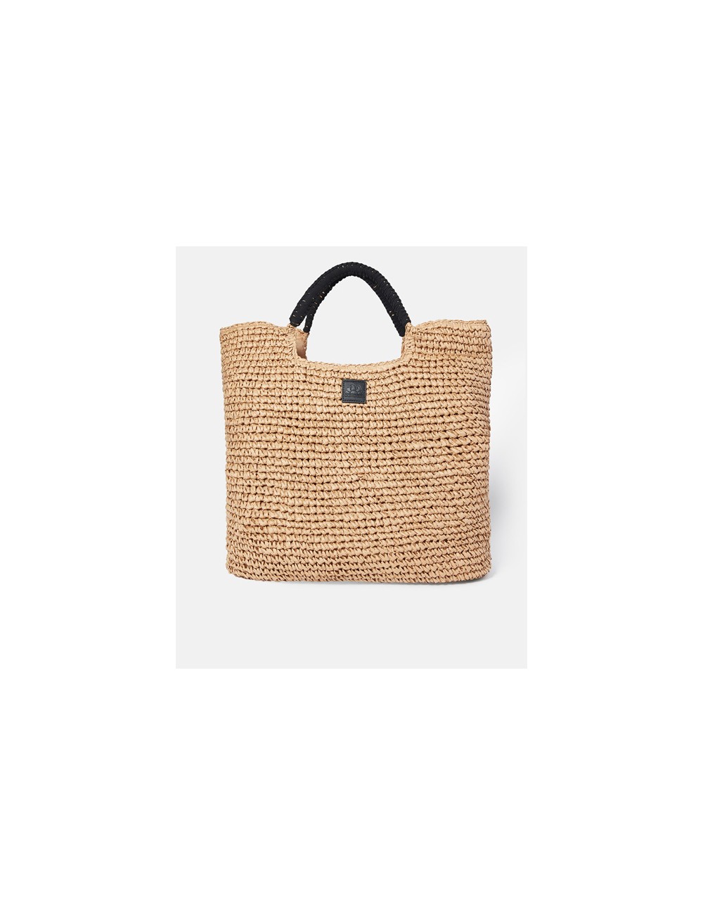 Maxi borsa in paper straw intrecciata aw825abpa100 1300 nero