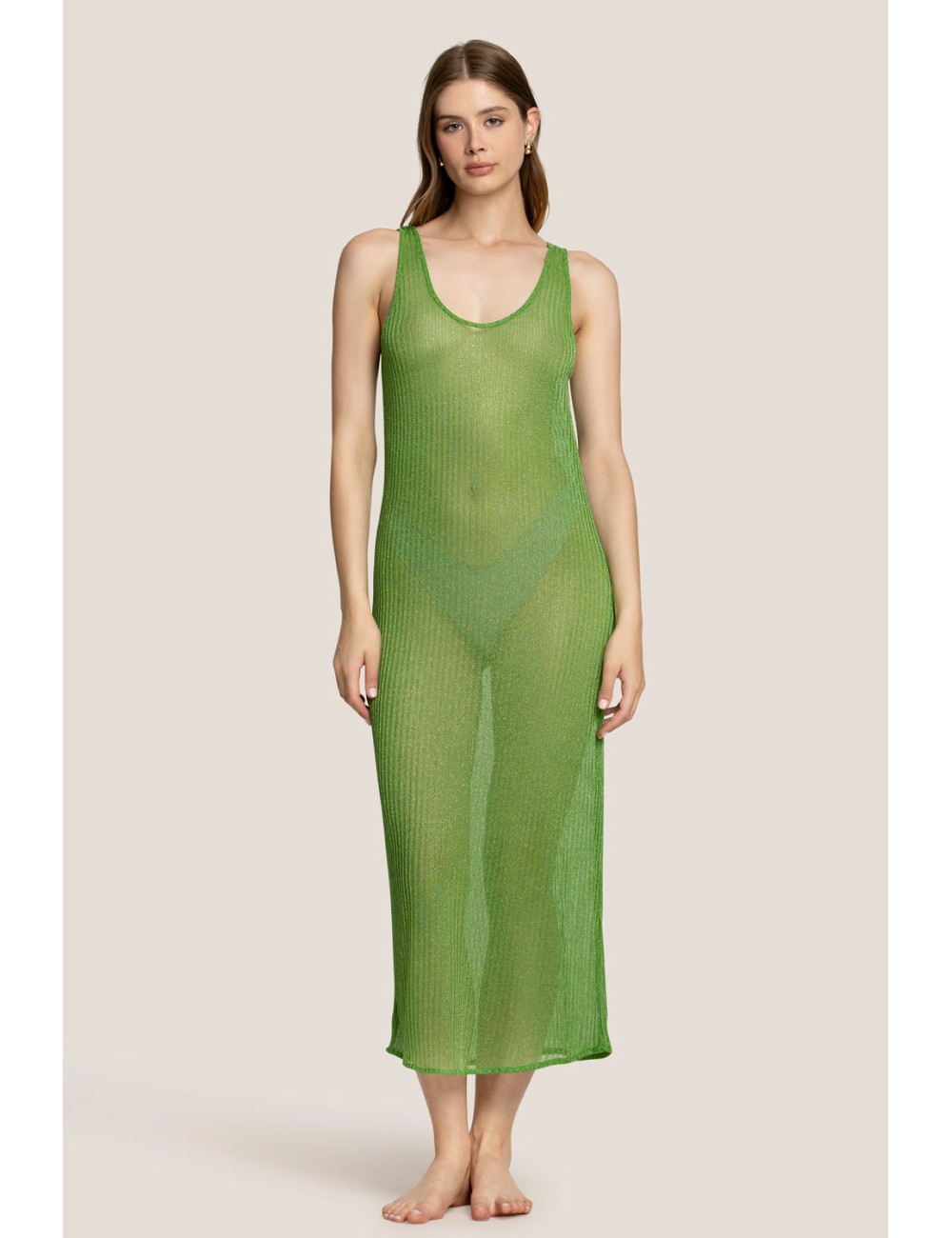 4giveness - abito canotta trasparent soft verde 125wcual5216 080