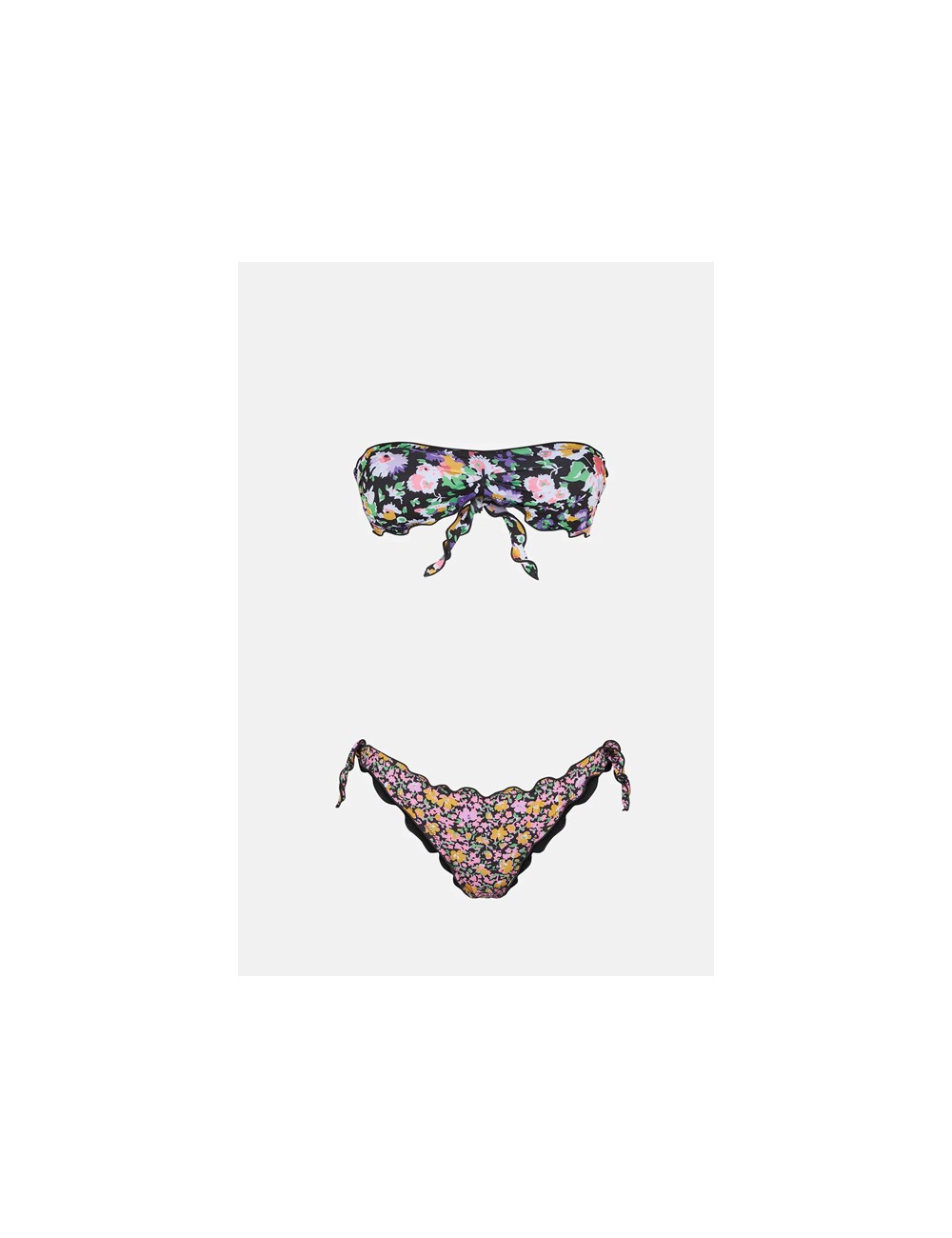 Mefui - bikini fascia frou frou e slip nodi regolabile rife mf23-1509u Mefui - bikini fascia frou frou e slip nodi regolabile rife mf23-1509u