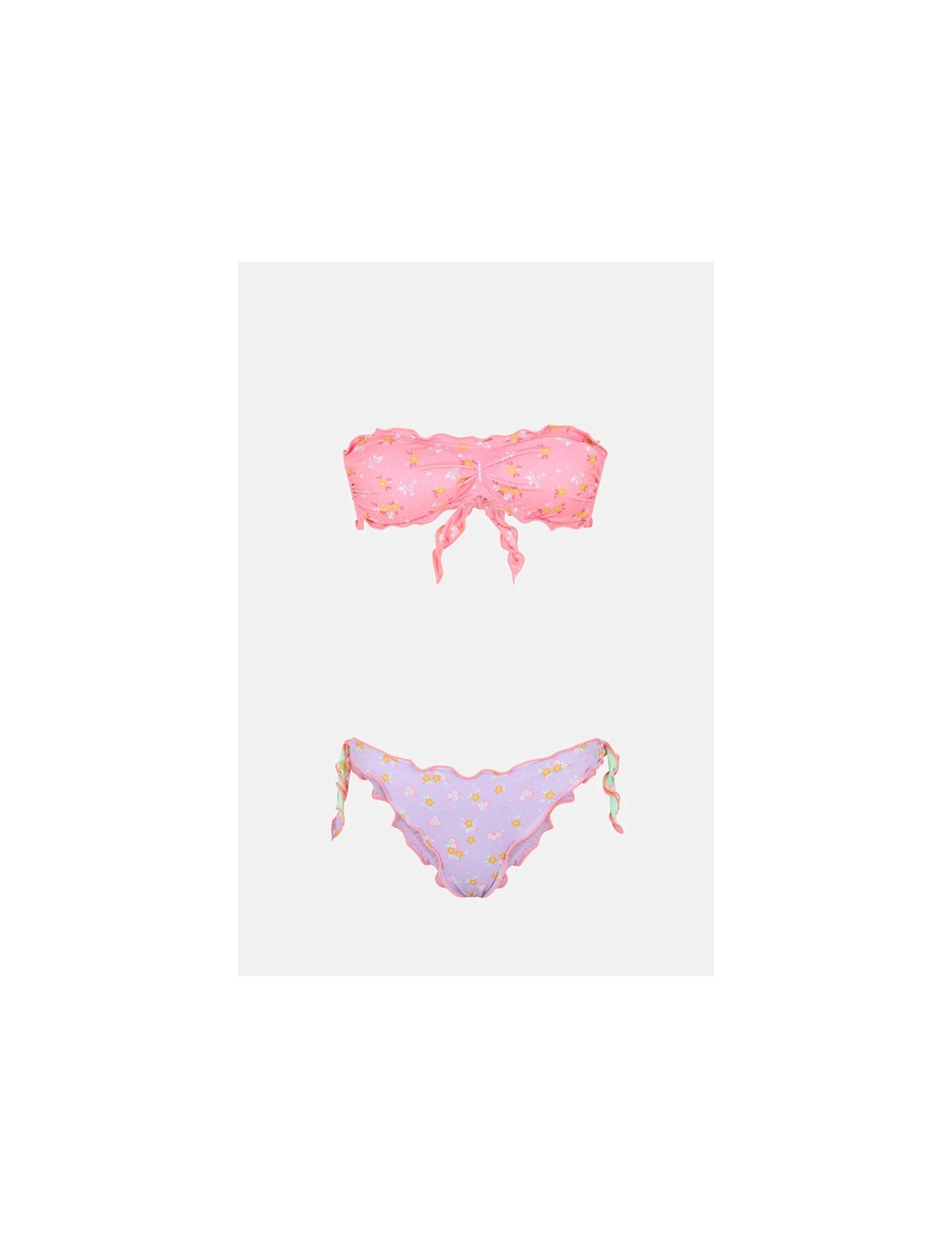 Mefui - bikini fascia frou frou e slip nodi regolabile rife mf23-1515u Mefui - bikini fascia frou frou e slip nodi regolabile rife mf23-1515u