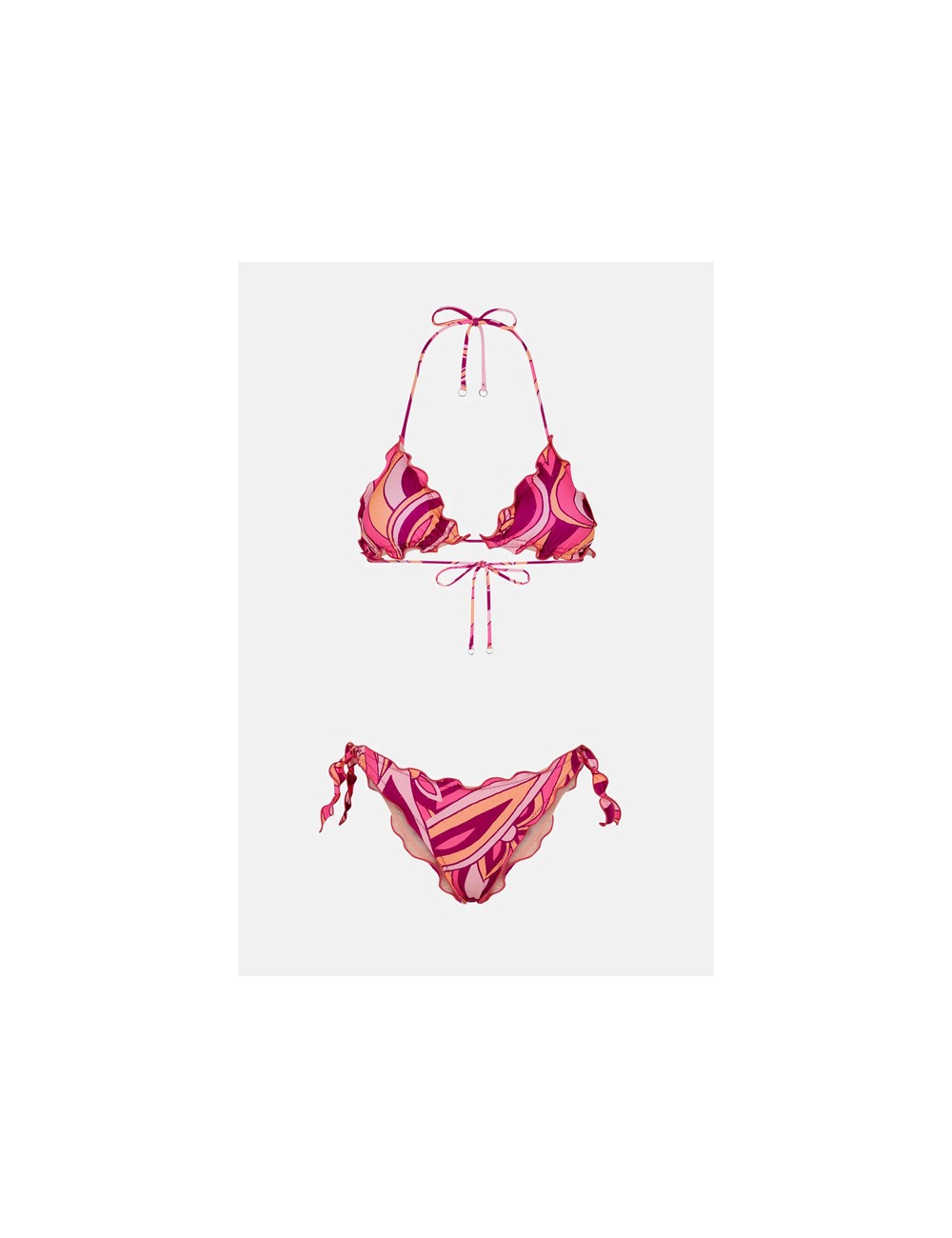 Mefui - bikini triangolo frou frou e slip nodi regolabile wet mf23-1502u Mefui - bikini triangolo frou frou e slip nodi regolabile wet mf23-1502u