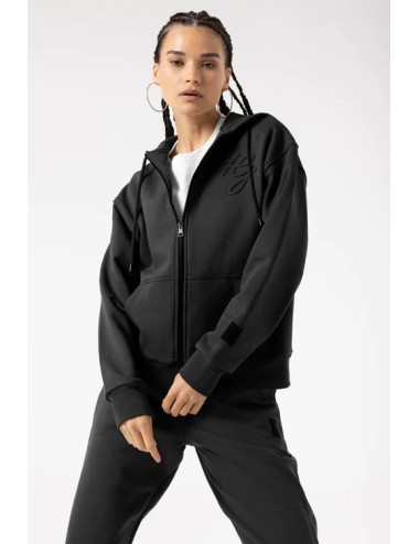 Felpa zip cappuccio nero fgfw3337 110