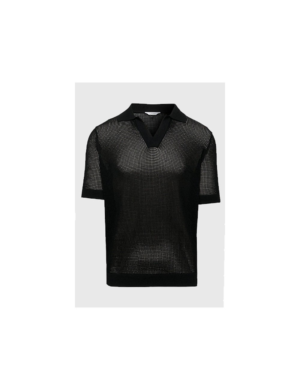 Polo da spiaggia in maglia aperta km0km00963-beh nero Polo da spiaggia in maglia aperta km0km00963-beh nero