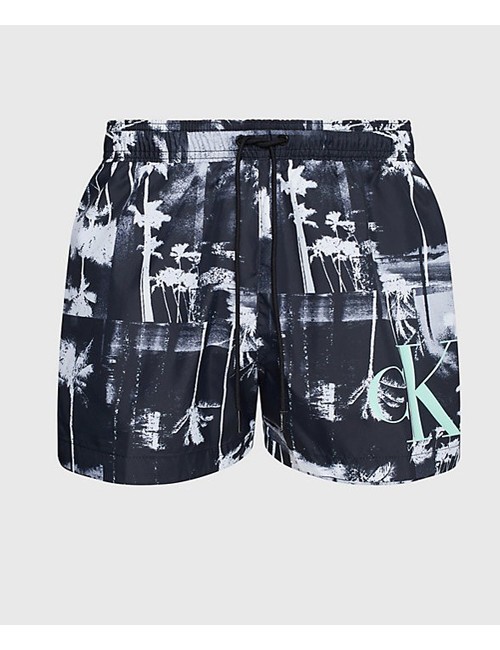 Pantaloncini da bagno con cordoncino corto - ck monogram km0km00968-ogl