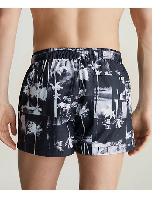 Pantaloncini da bagno con cordoncino corto - ck monogram km0km00968-ogl