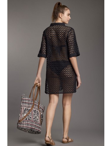 Abito corto vicky in cotone ic25-001 nero