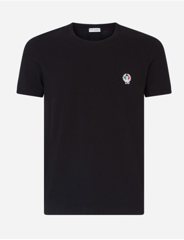 T-shirt girocollo jersey cotone bielastico n8a03j o0020 nero