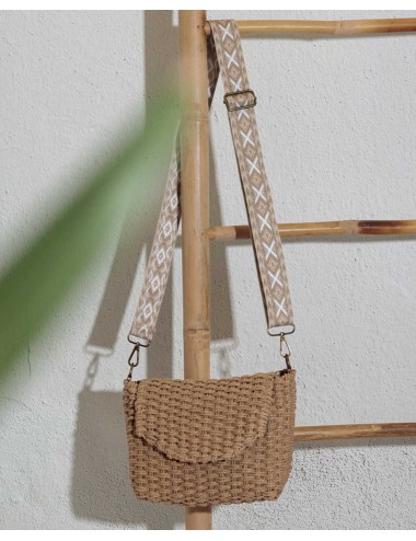 Admas - borsa tracollo in raffia 18964